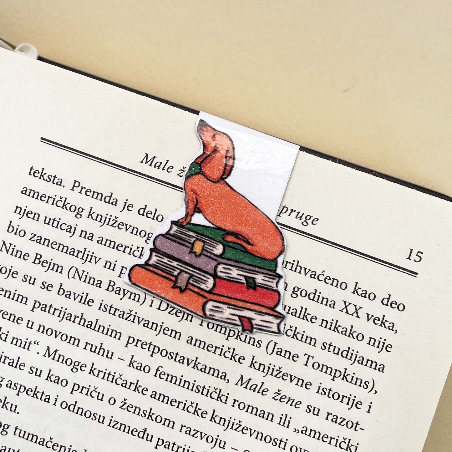 Magnetni Bookmarker - Dachshund & Books