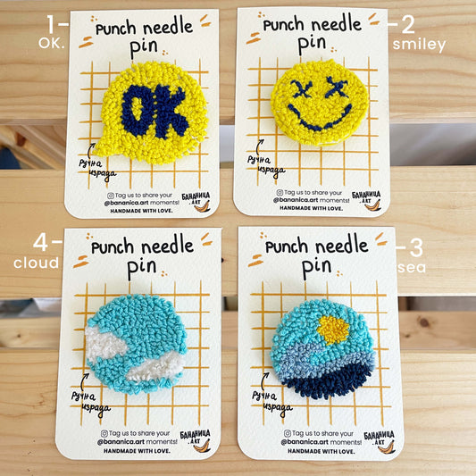 Punch needle pin/bedž - handmade