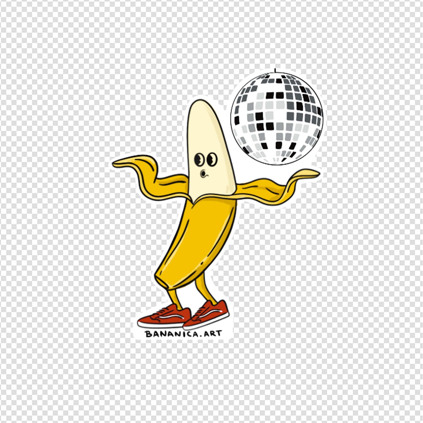 Stiker - Disco banana - Bananica.art