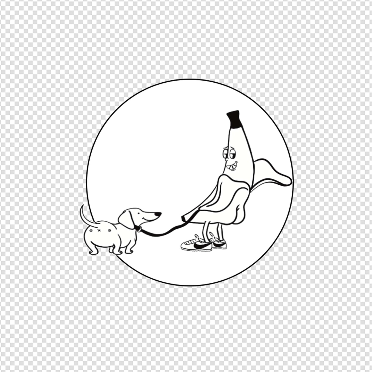 Stiker - Šetnja guzica - Bananica.art