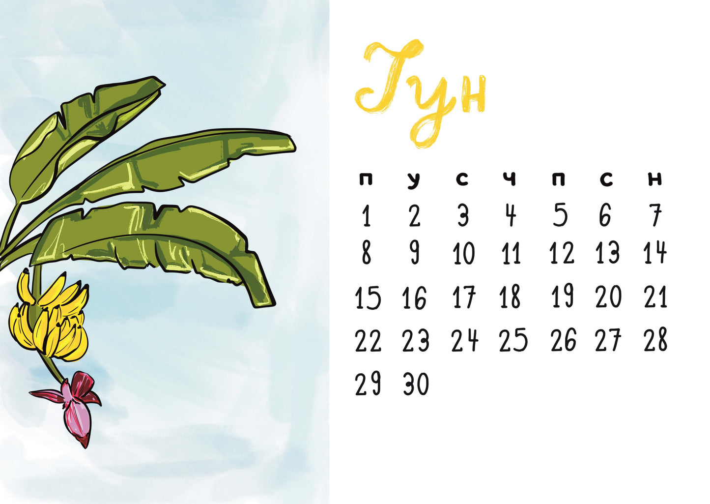 Ilustrovani kalendar za 2026. godinu - Bananica.art