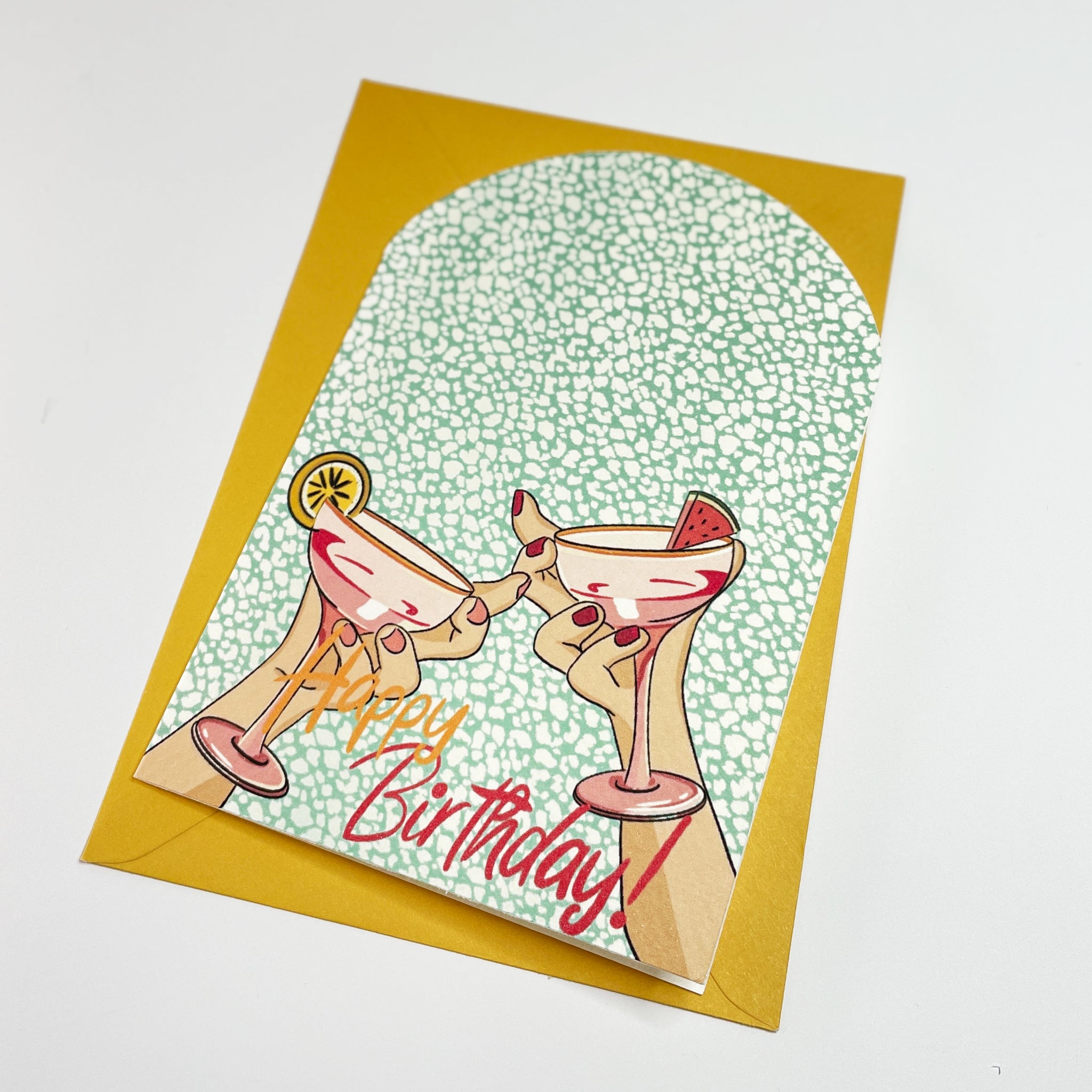 Ilustrovana čestitka - Happy Birthday Cocktails