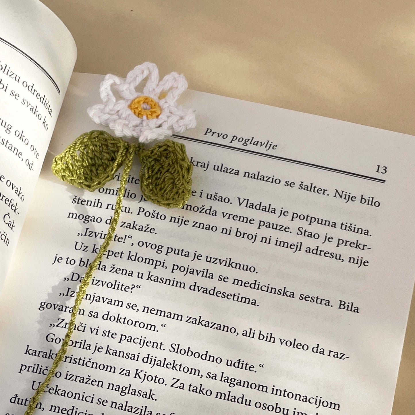 Heklani Bookmarker - Beli cvetić