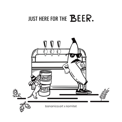Oversized majica - Just here for the BEER - Bananica.art x Komitet