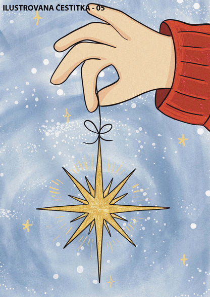 Ilustrovane praznične čestitke sa kovertom - Bananica.art