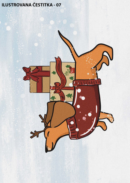 Ilustrovane praznične čestitke sa kovertom - Bananica.art