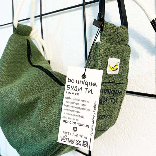 Banana torbica - Bloom kolekcija Zelena - Bananica.art